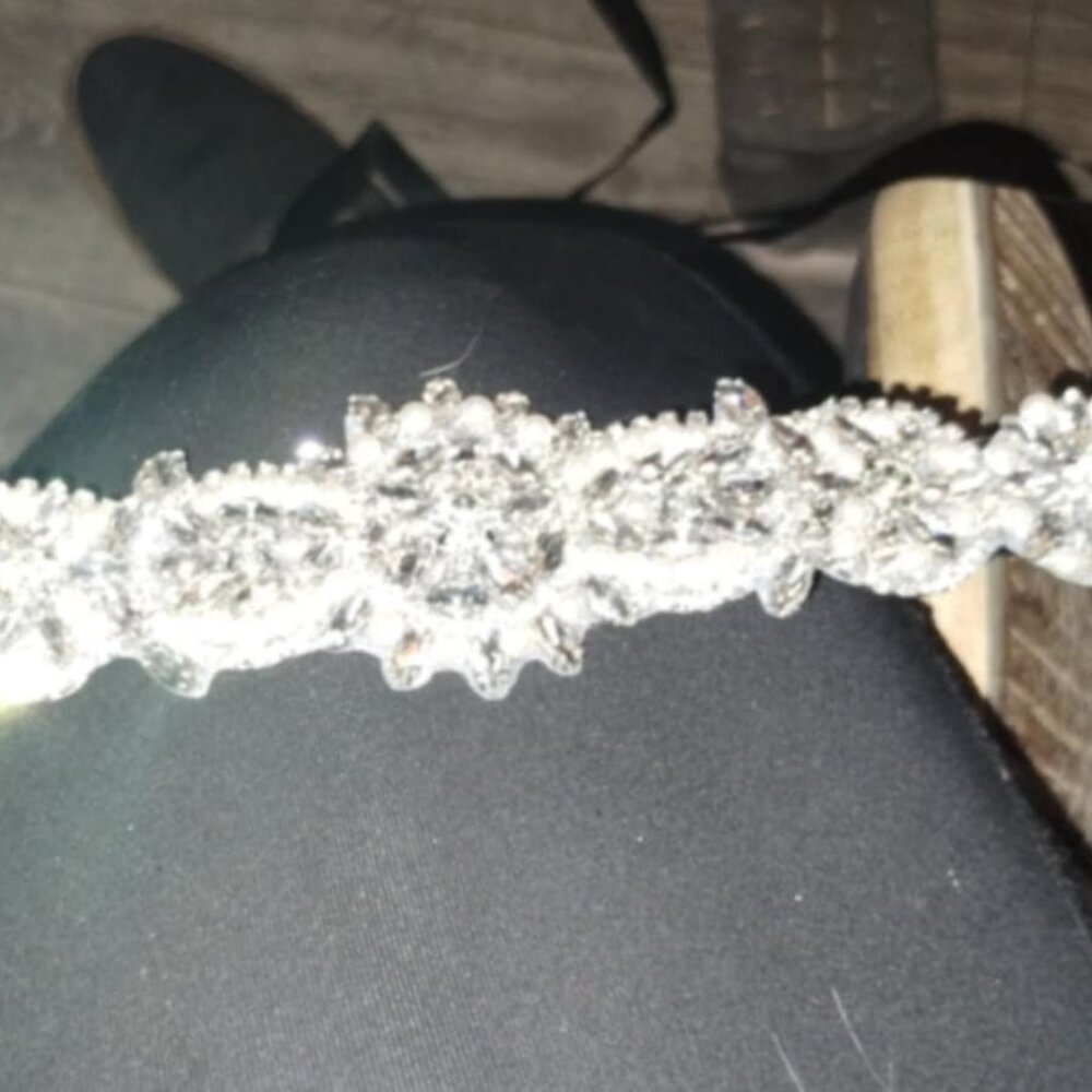 Black bling belt for formal wear